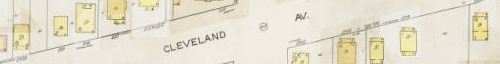 Portion of a Sanborn map depicting Cleveland Ave.