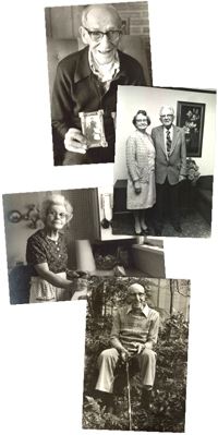 vertical arrangement of black and white photos from the Oral History Collection