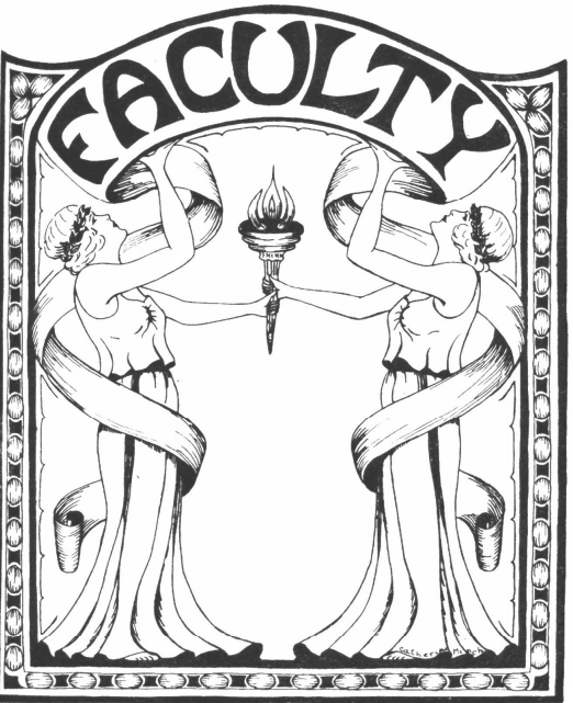 Art deco design showing two women in Grecian-style clothing, holding a torch together, with a banner Opens in new window