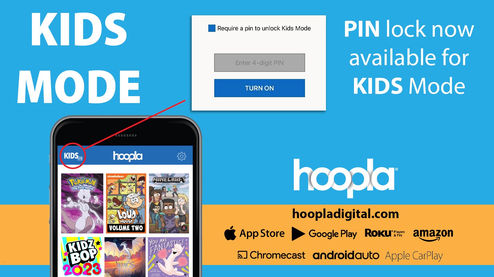 hoopla kids mode