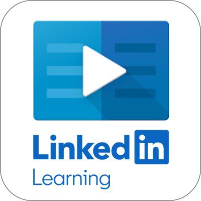 blue LinkedIn Learning app icon with white text